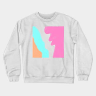 Pink blue orange abstract watercolor art Crewneck Sweatshirt